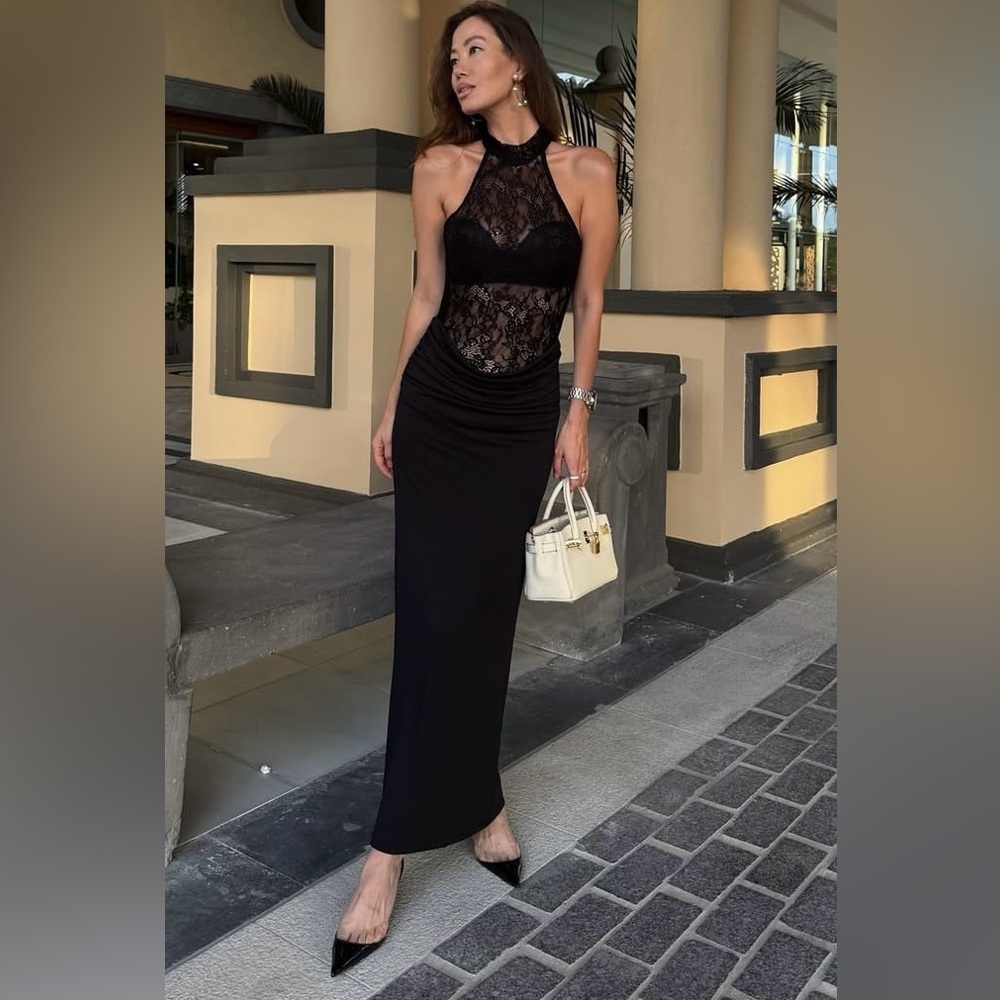 TREND ZARA NEW ! VIRAL  COMBINATION HALTER DRESS 
🚨FIRM PRICE NO DISCOUNT